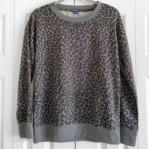 Splendid | Charcoal Heather Leopard Crew Neck